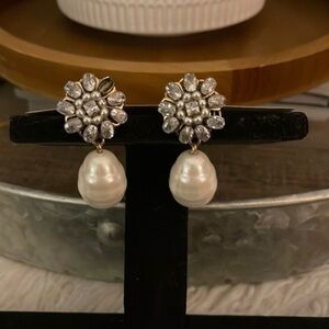 Anthropologie BHLDN Jeannette Earrings. Missing One Gem.